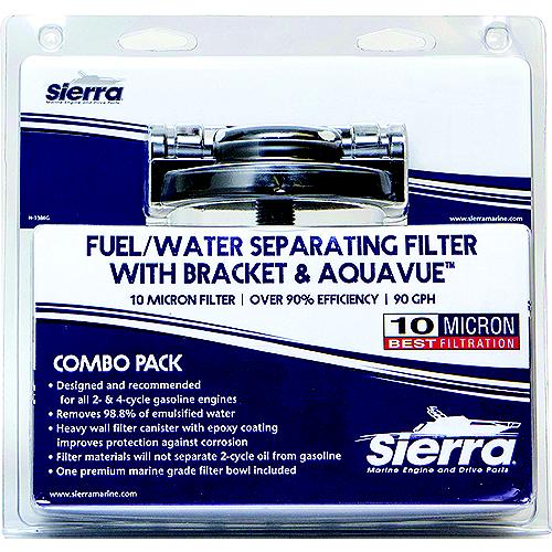 SIERRA, FUEL, WATER, SEPARATOR, KIT, TYPE, 1/4", ALUMINUM, 10, MICRON, RATING, (2), 18-7944, (1), 18-7853-1, GLM 25000, Mallory 9-37860, Mercruiser Stern Drive 89876A3, 89876, 55481, Yamaha Outboard, MAR-FLTHD-AL-12, 18-7983-2
