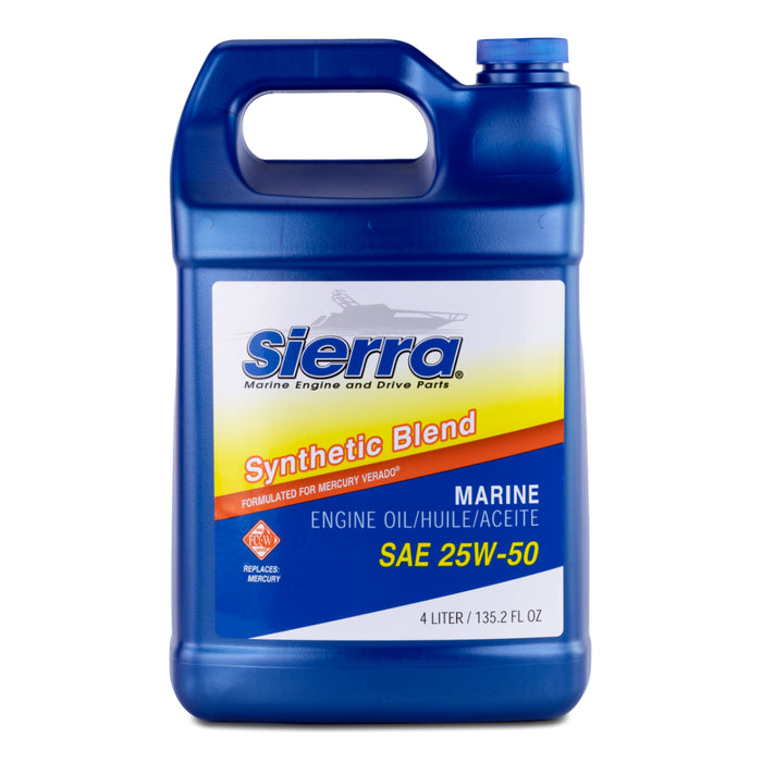 SIERRA, SEMI-SYNTHETIC, BLEND, MARINE, ENGINE, OIL, 25W-50, FC-W, LITER, 1, 4, MERCURY, 92-828084K01, 18-9552-3, 18-9552-8