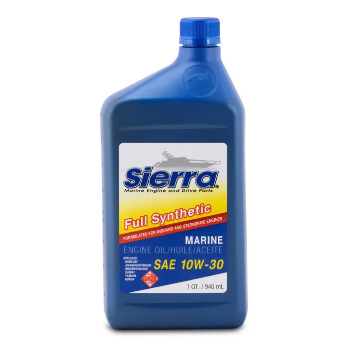 SIERRA, SYNTHETIC, ENGINE, OIL, 10W30, FC-W, 18-9690-2, 18-9690-3, GALLON, QUART, INBOARD